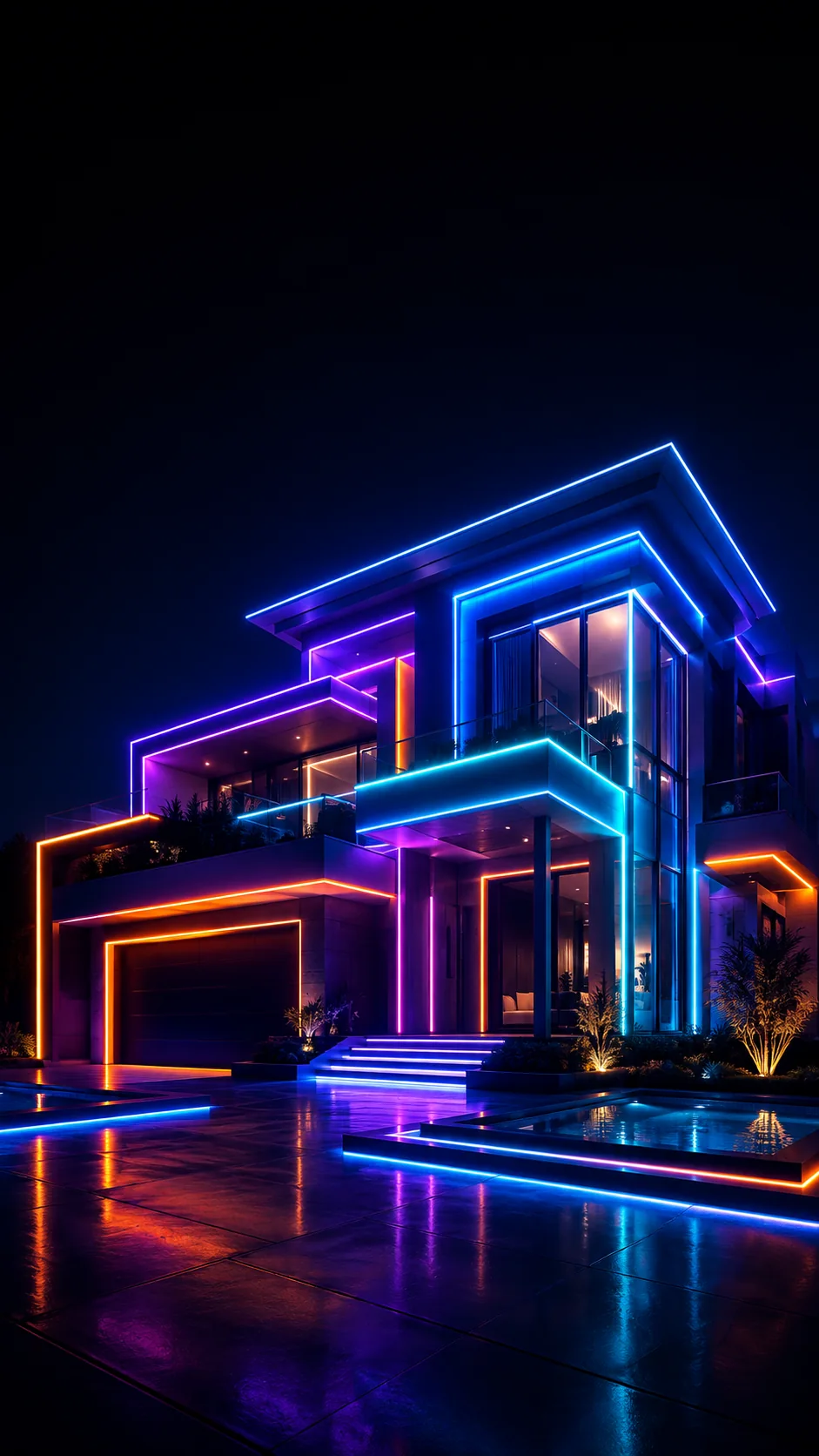 Neon luxury home representing the Buildora home build tracker